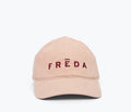Embroidered Freda Hat in blush corduroy, front view