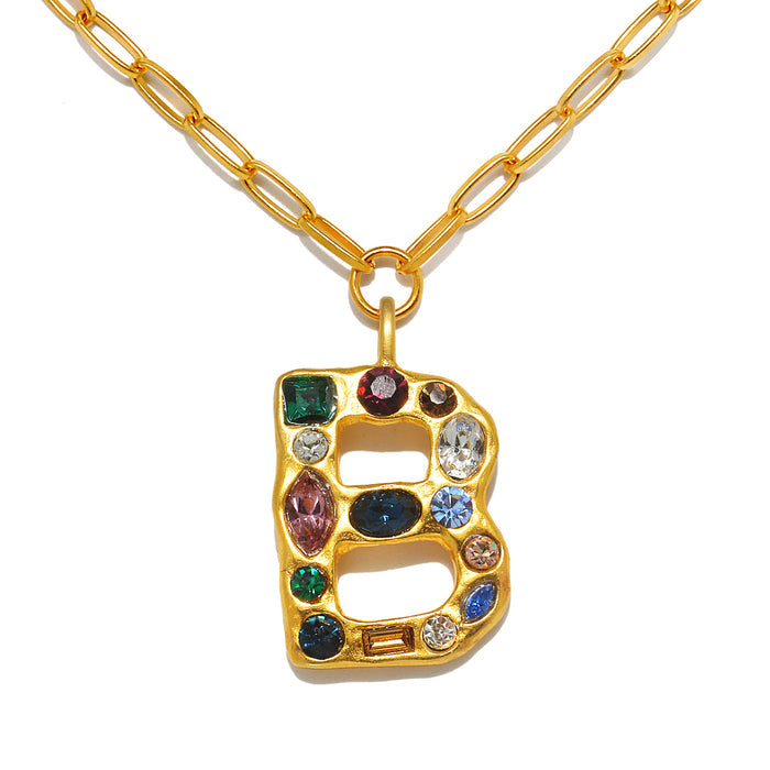 Emilie Gem Initial Necklace