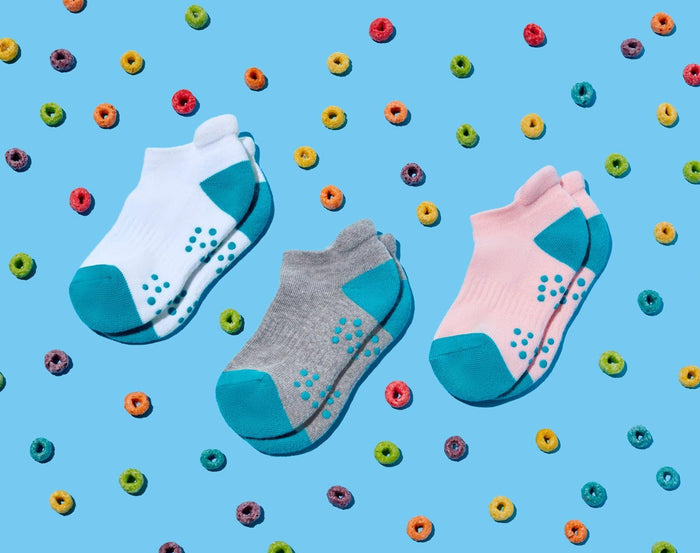 Ten Little Kids Everyday Ankle Socks 3 pcs. in cereal background - Available at www.tenlittle.com