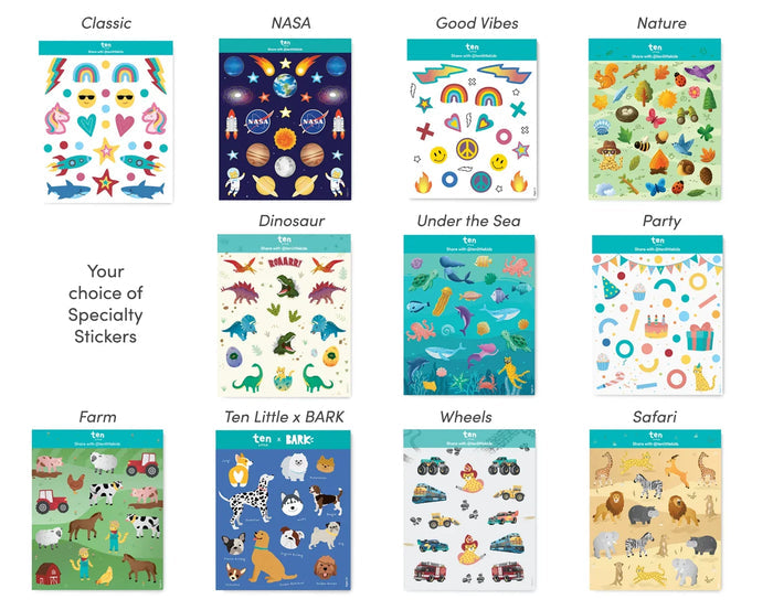 Ten Little Specialty Stickers - Assorted Styles. Available at www.tenlittle.com