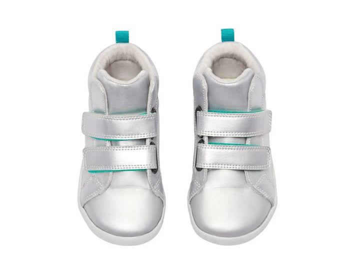 Top view of Ten Little Everyday High Tops - Moondust Silver. Available at www.tenlittle.com