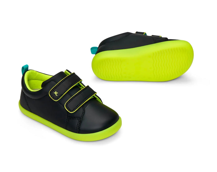 Side and bottom outsole traction view of Ten Little Everyday Original - Neon Glow - Neon Yellow. Available at www.tenlittle.com