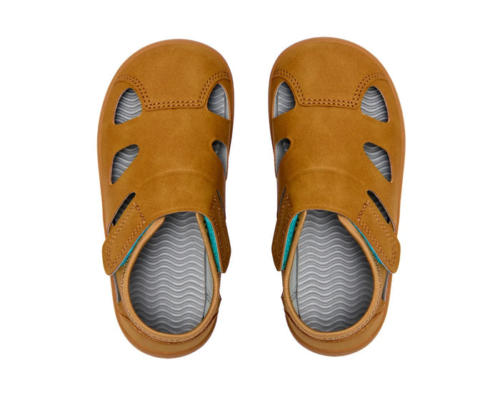 Top view of Ten Little Everyday Sandals - Sandy Brown. Available at www.tenlittle.com