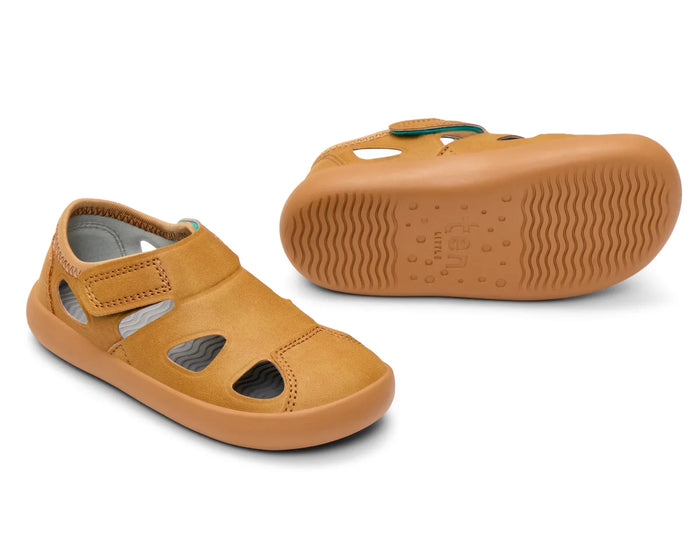 Side and outsole traction view of Ten Little Everyday Sandals - Sandy Brown. Available at www.tenlittle.com