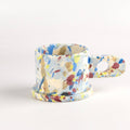 Standard EXP Standard Splatter Mug in Blue, Yellow, Beige with Burgundy Spots by Echo Park Pottery and Peter Shire.