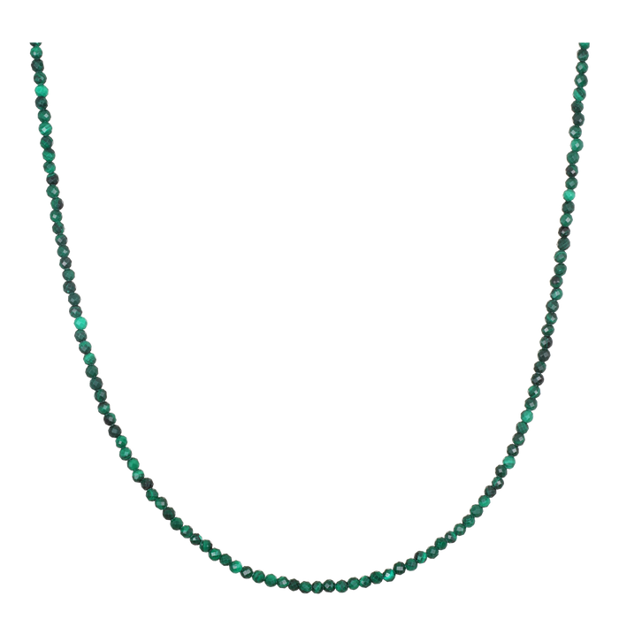 Faceted Malachite Necklace - 14"