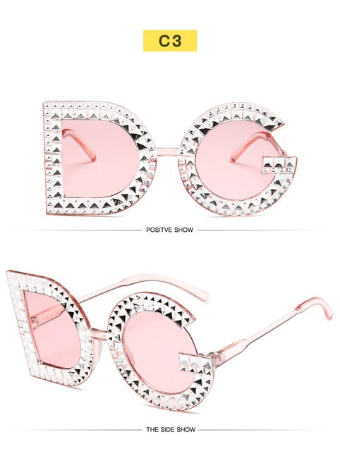 Fashion Diamond Round Sunglasses Women 2019 Luxury