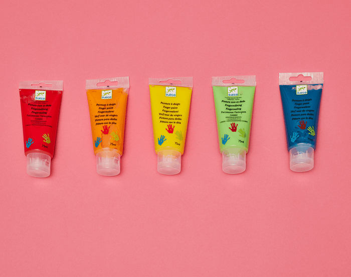 Djeco Finger Paint Tubes - Set of 6. Available at www.tenlittle.com