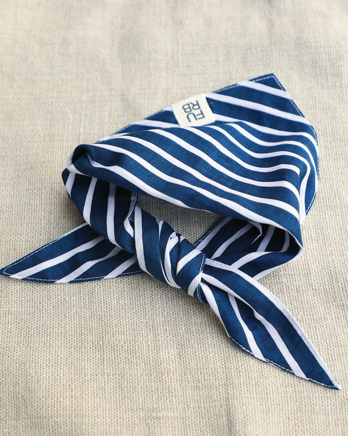 First Mate Navy Stripe Dog Bandana – stylish dog bandana in navy