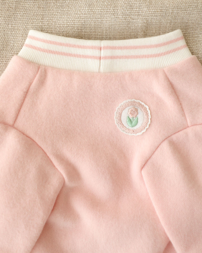 Fleur University Pink Sweatshirt – stylish dog sweatshirt in pink