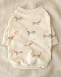 Frankie Dachshund Print Dog Sweatshirt dog sweatshirt with heart print