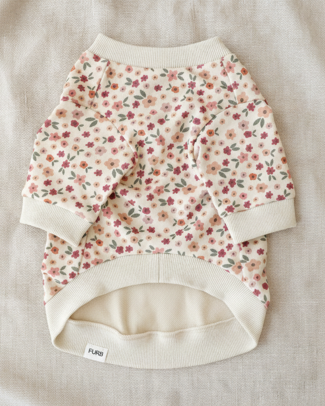 Frankie Floral Print Dog Sweatshirt – stylish dog sweatshirt