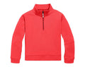 Primary French Terry Quarter Zip Sweatshirt - Strawberry. Available at www.tenlittle.com