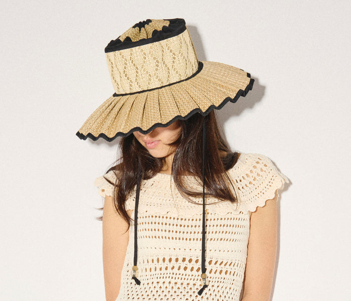 Fredan Salvador FS X Lorna Murray Capri Sun hat, stylish accessories with wide brim and woven straw design for sun protection.