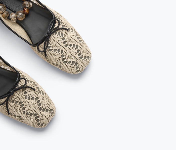 Freda Salvador Jada square toe ballet flat with detailed bead embellishments, featuring a sleek design and comfortable fit.
