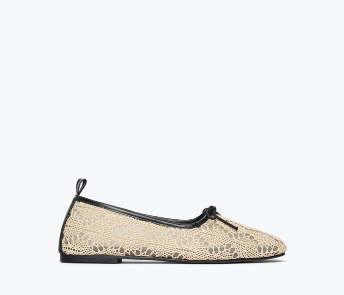 Fredrick Salvador Jada square toe ballet flat in front view, showcasing sleek design and pointed toe of the FS X Lorna Murray collection.