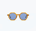 Freda Salvador FS X Sardine Millie sunglasses in Bleu La La with round frames and tinted lenses, front view.