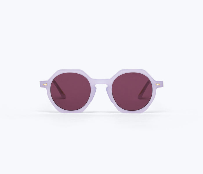 Fredaa Salvador FS X Sardine Millie sunglasses with orchid-colored frames and stylish design, front view.
