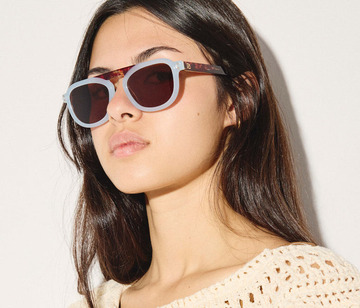 Sardine FS X Stevie Tortoise Sunglasses with classic tortoise shell frames and dark lenses, stylish eyewear accessory.