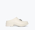 Freda Salvador FS X WESTECH OUTRIDER slip-on mule with charm detail, front view showcasing stylish design and craftsmanship.