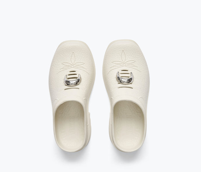 Fredas Salvador FS X Westech Outrider slip-on mule with charm detail, showcasing a stylish and comfortable footwear design.