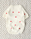 Fur-ever Yours Heart Dog Sweater, soft and festive for small-medium breeds like Boston Terriers, Pugs, and Cocker Spaniels on Valentine’s Day.