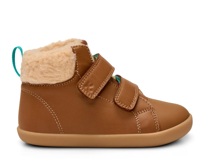 Side view of Ten Little Furry High Tops - Chestnut Brown. Available at www.tenlittle.com