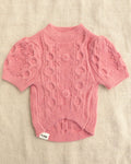 Genevieve Mauve Cable Knit Dog Sweater dog sweater with cable knit