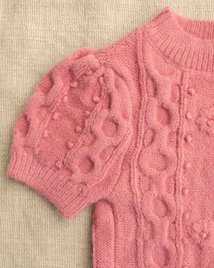 Genevieve Mauve Cable Knit Dog Sweater – stylish dog sweater in cable knit