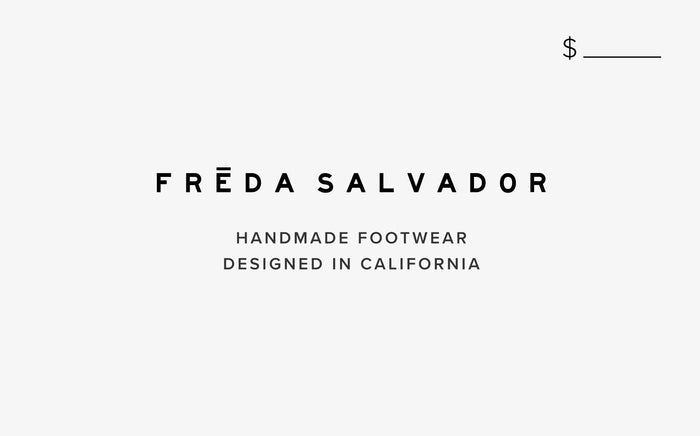 FRĒDA SALVADOR gift card featuring a sleek design, ideal for gifting options and store credit.