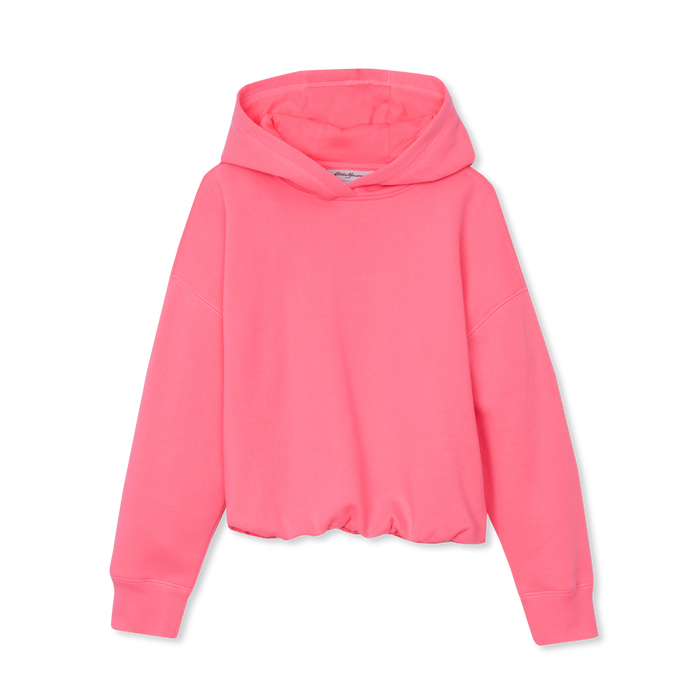 Girls' Crop Bubble Hoodie-Punch-4