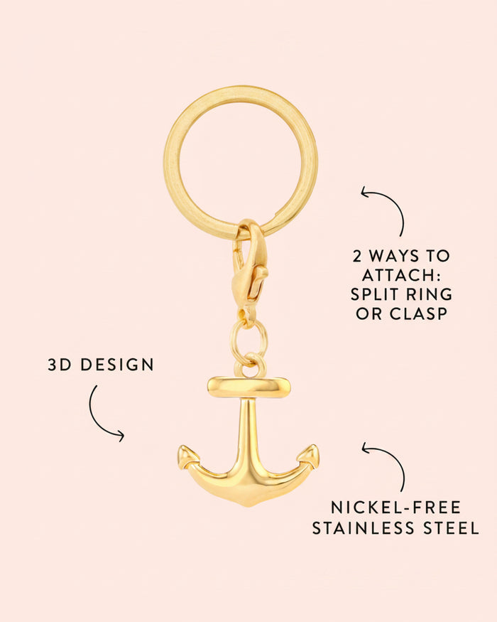 Elegant gold-tone anchor pet charm with refined detailing for everyday collar wear . Updated June 2026.