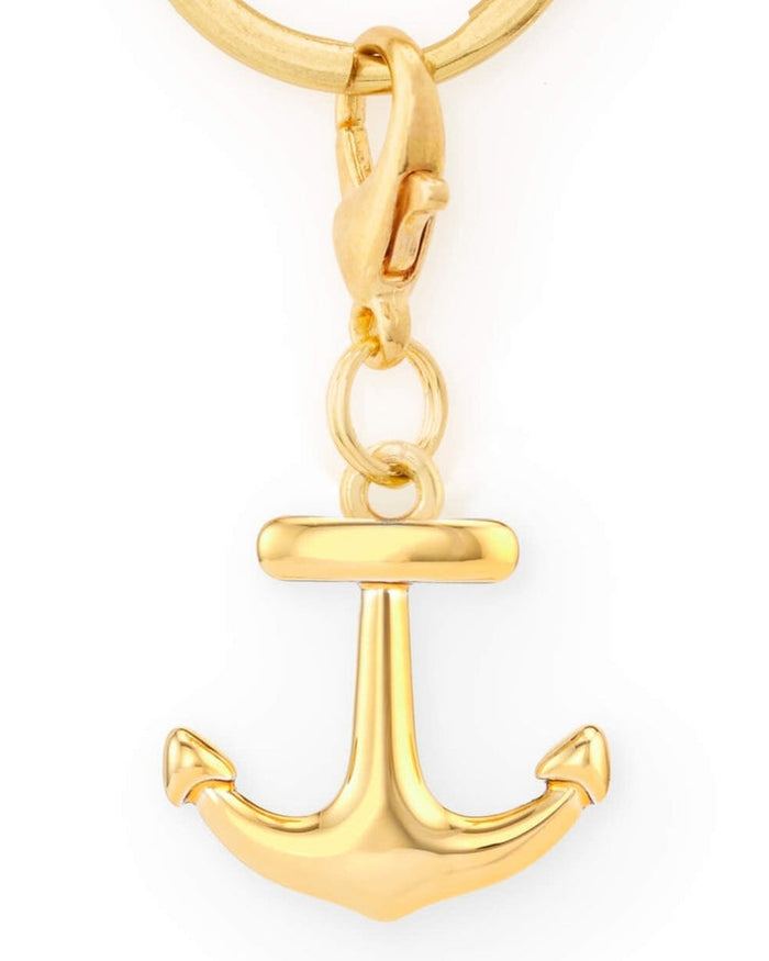 Gold nautical anchor charm for pets, designed for fashionable collar customization . Updated June 2026.