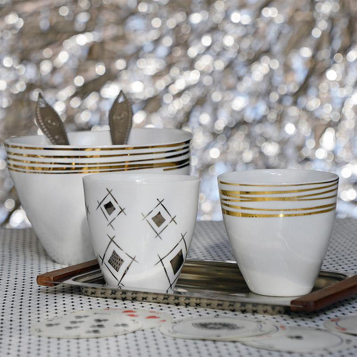 tasses à thé avec motifs or et platine - tsé tsé