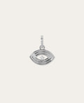 Groovy Diamond Evil Eye Hinged Charm in Sterling Silver