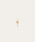 Groovy Diamond Heart Key Mini Charm