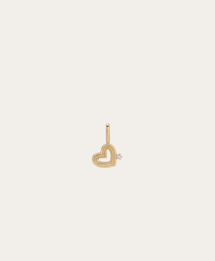 Groovy Diamond Heart Mini Charm
