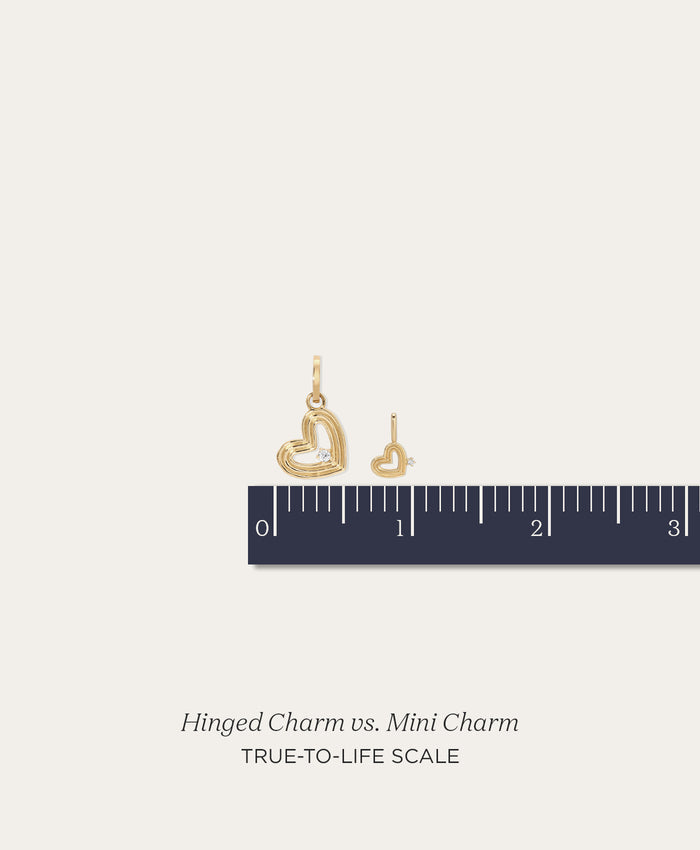 Groovy Diamond Heart Mini Charm