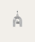 Groovy Diamond Initial Hinged Charm in Sterling Silver