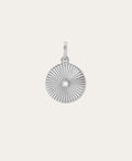 Groovy Diamond Rays Hinged Charm in Sterling Silver