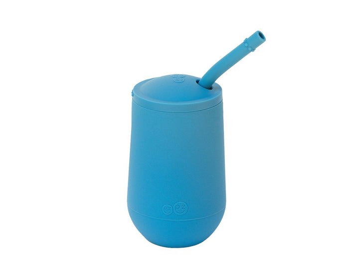 Ezpz Happy Cup & Straw in blue - Available at www.tenlittle.com