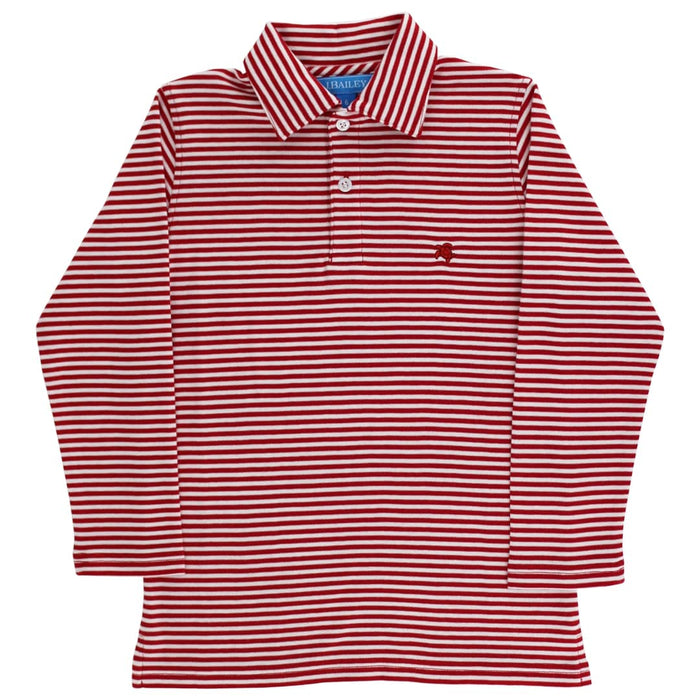 Harry Long Sleeve Polo - Red/White Stripe
