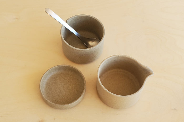 Hasami Porcelain Cream and Sugar Set Natural Brown Unglazed