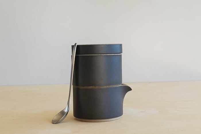 Hasami Porcelain Cream and Sugar Set Black