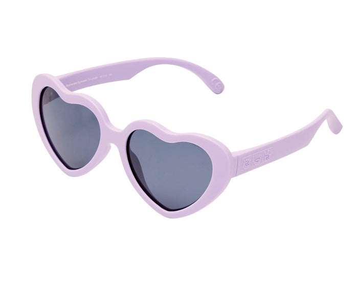 Side view of Ten Little Roshambo Heart Sunglasses - Lilac. Available at www.tenlittle.com