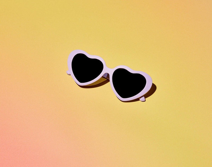 Top view of Ten Little Roshambo Heart Sunglasses - Lilac. Available at www.tenlittle.com