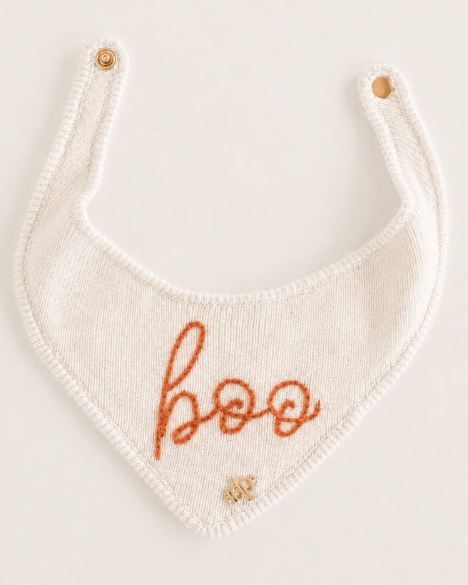 Here for the Boos Dog Bandana, dog bandana for stylish dogs with pumpkin embroidered