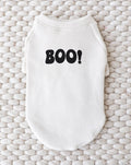 Fun “Hey Boo” dog sweatshirt in cozy knit, perfect for Halloween and fall walks.