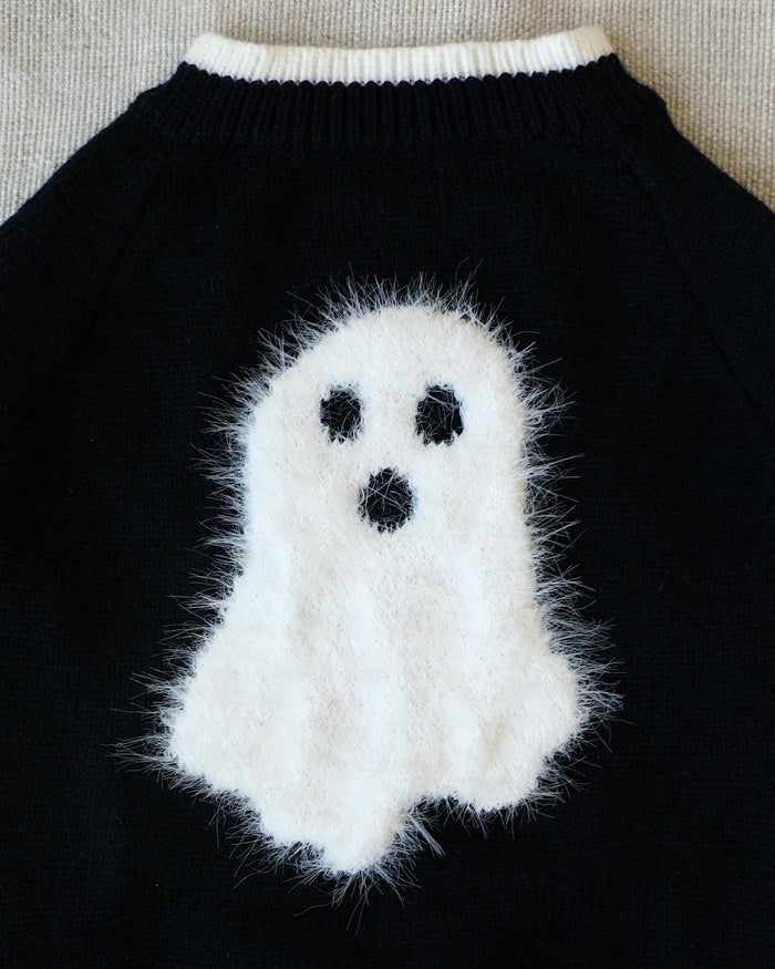 Hey Boo Ghost Sweater – stylish dog sweater in pumpkin
