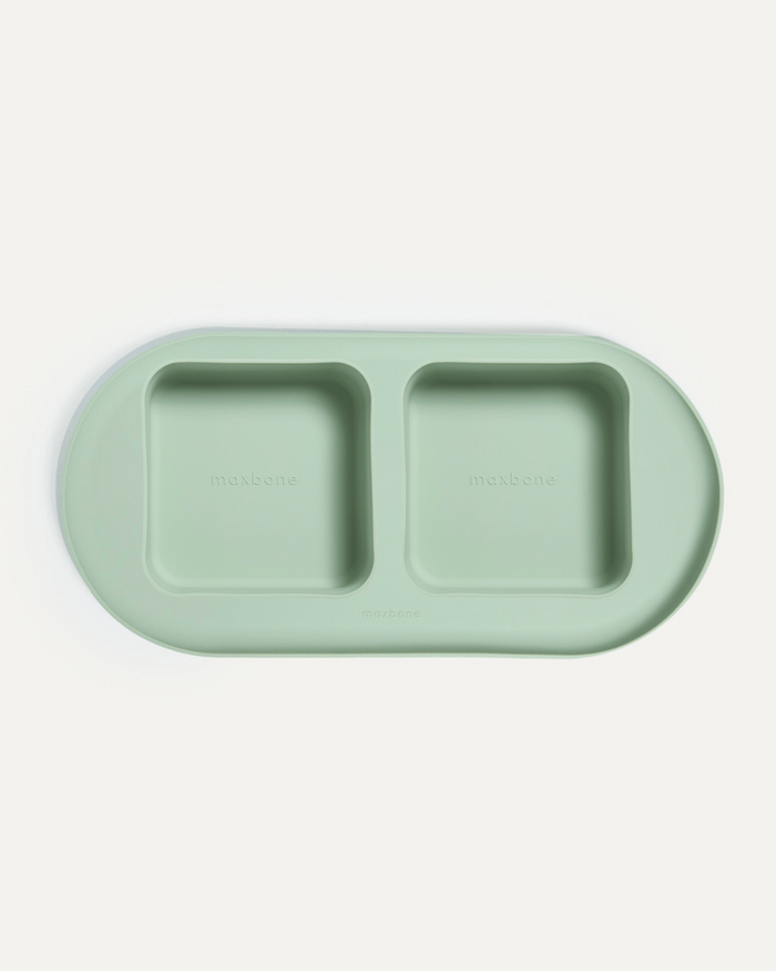 modern square dog bowl set with silicone mat, non slip feeding solution for clean and stylish pet mealtime